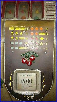 Vintage mills black cherry slot machine 5 cent