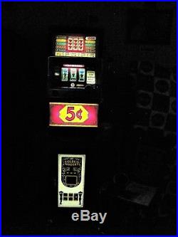 Vtg Bally E-873 Series E 5¢ 5-Line Fruit Slot Machine Golden Nugget Stand Manual