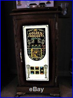 Vtg Mills Bell Golden Nugget The Doll 25-Cent Quarter Slot Machine Stand Stool