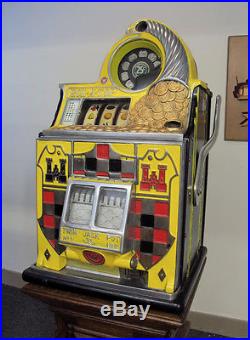 Watling Rol-a-top Castle Front Quarter Slot Machine, Circa 1948