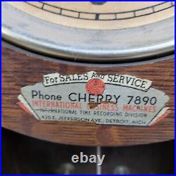 WORKING VINTAGE IBM INTERNATIONAL BUSINESS MACHINES TIME CLOCK WORKS detroit