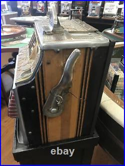 Watling $0.25 Treasury Vintage Slot Machine Rare Working With Original Stand