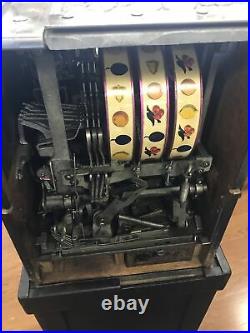 Watling $0.25 Treasury Vintage Slot Machine Rare Working With Original Stand