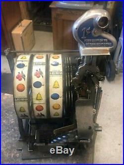 Watling 1 Cent Penny Slot Machine with gum ball front original unrestored