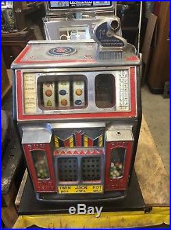 Watling 1 Cent Twin Jackpot Gumball Vender Slot Machine Original