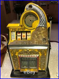 Watling 10 Cent Rol-a-top Slot Machine Vintage 1940's