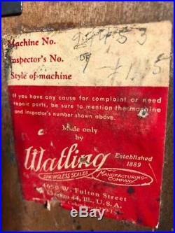 Watling 10 Cent Rol-a-top Slot Machine Vintage 1940's