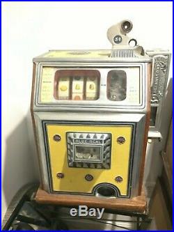 Watling 5 Cent Five Blue Seal Antique Slot Machine with Side Mint Vendor