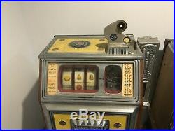 Watling 5 Cent Five Blue Seal Antique Slot Machine with Side Mint Vendor