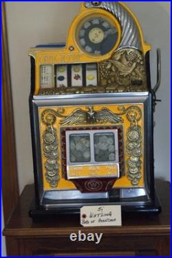 Watling Bird Of Paradise Antique Slot Machine 5 Cent Rol-A-Top