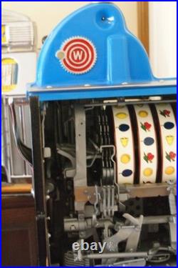 Watling Bird Of Paradise Antique Slot Machine 5 Cent Rol-A-Top