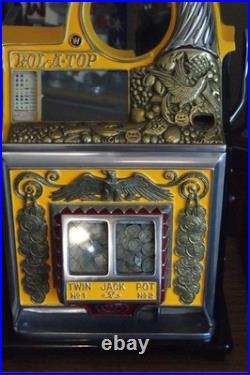 Watling Bird Of Paradise Antique Slot Machine 5 Cent Rol-A-Top