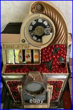 Watling Cherry Front Rol-A-Top Slot Machine 5 Cent