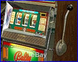 -bally Play 1 To 3 Coins 3 Reel 25 Cent Slot Machine